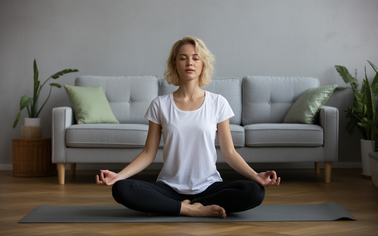 Image of woman doing yoga